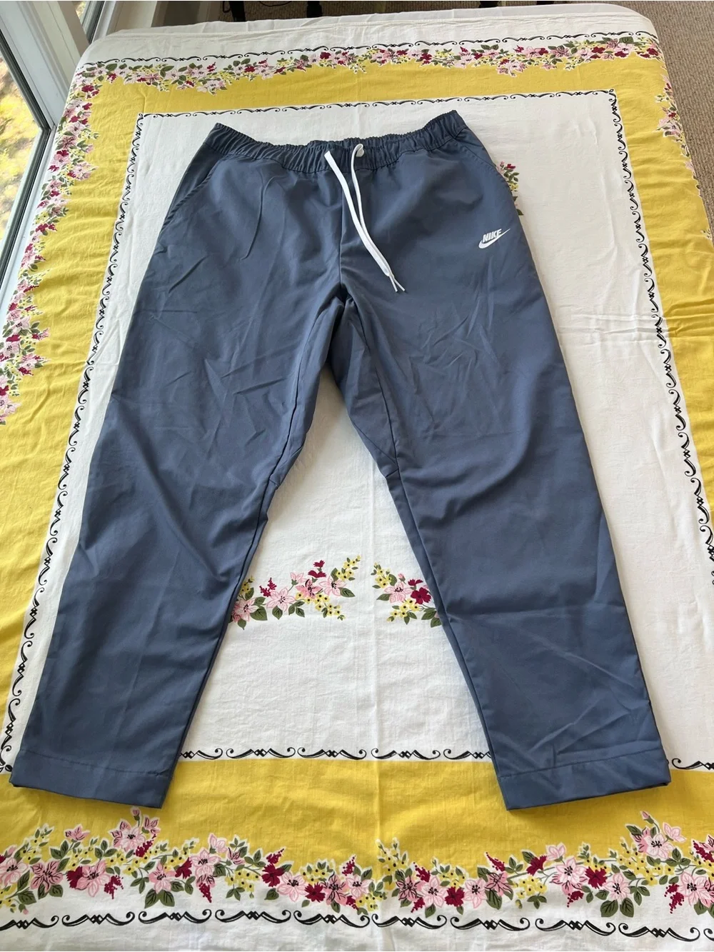 Nike Club Men's Woven Tapered Slate Blue Elastic-Waist Athletic Pants XL - Picture 2 of 9